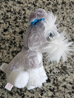 TY BEANIE BOOS Whiskers Small dog plush schnauzer blue glitter 2015